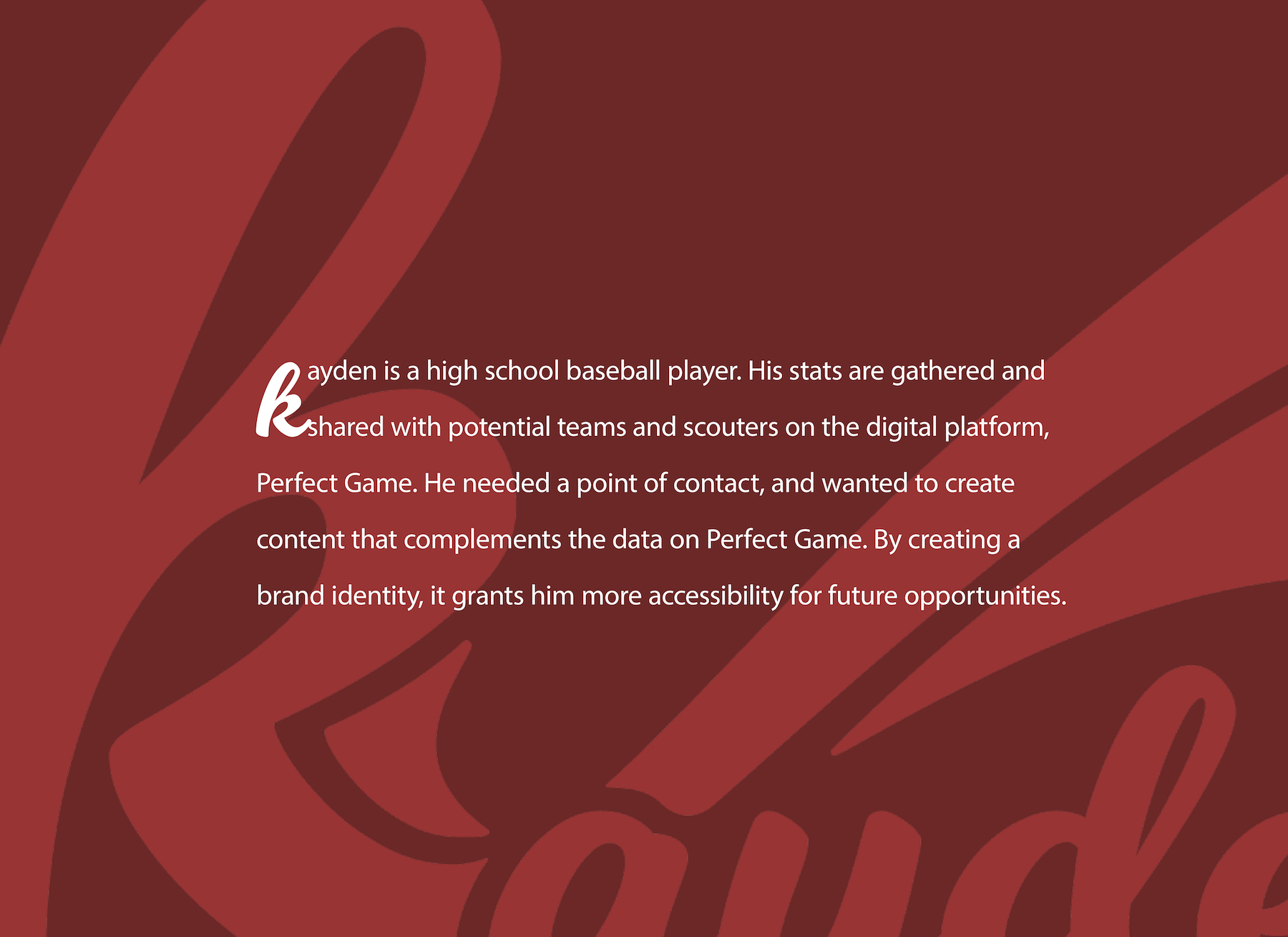 Kayden - High School Baseball Player