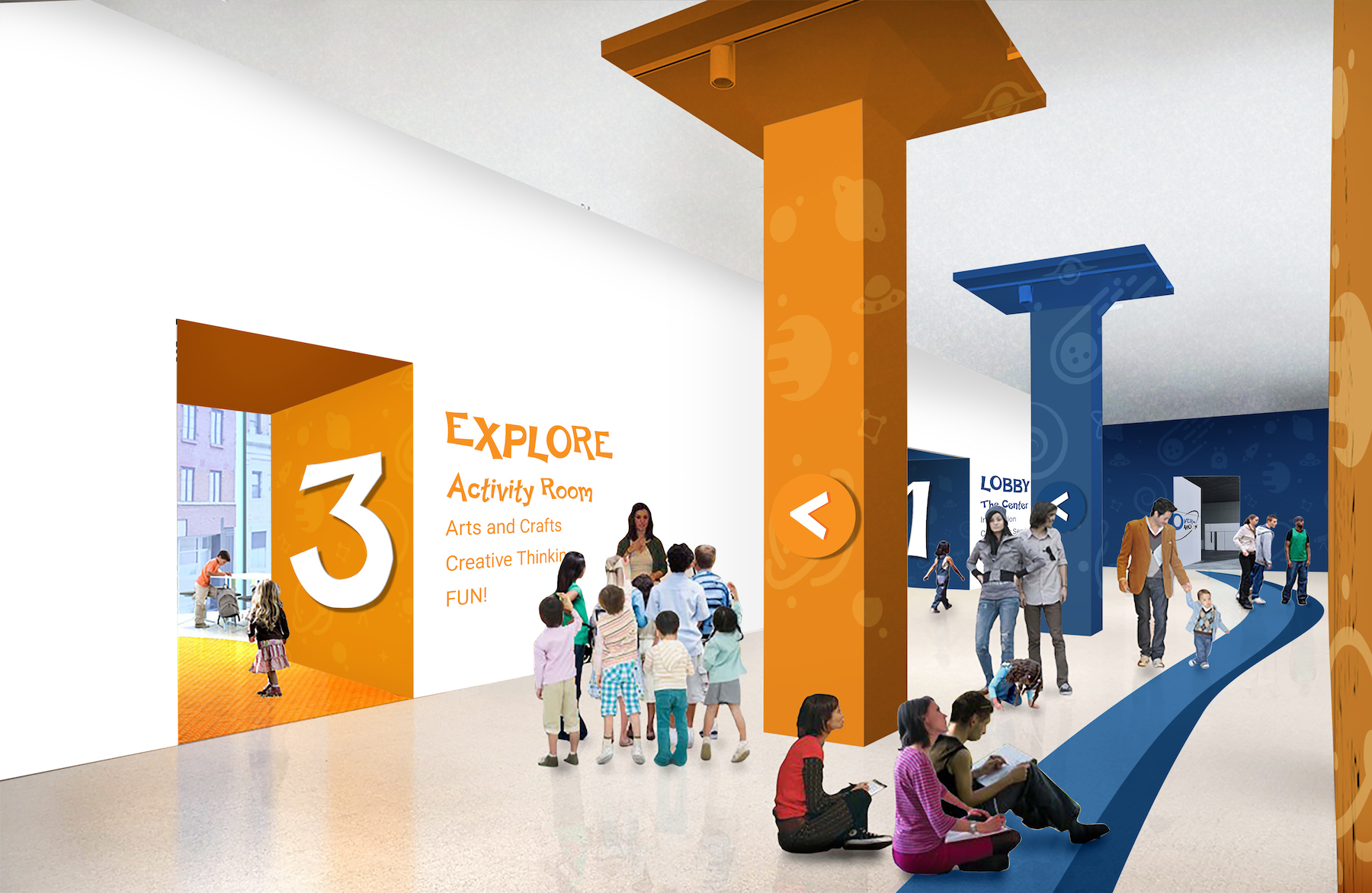 Over the Moon - Wayfinding System for Children's Museum